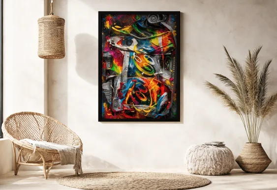 🎨 Tablou pe pânză Coca-Cola abstract colorat