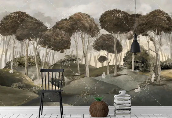 🌲 Фотообои «Лесная сказка с животными»