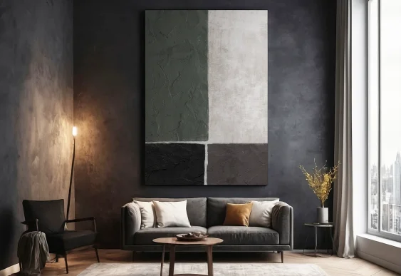 🎨 Tablou Abstracție Geometrică Blocuri pe pânză