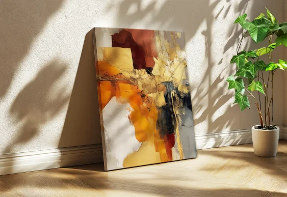 🎨 Tablou Abstracție Tușe Verzi pe pânză