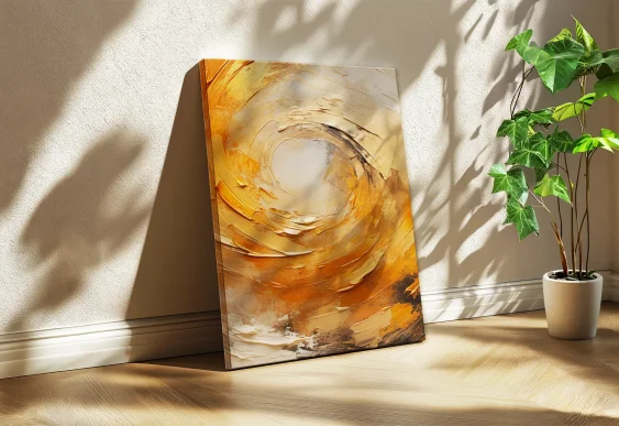 🎨 Картина Золотой Вихрь Абстракция на холсте