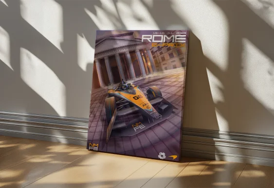 🏎️ Картина на холсте Формула E Рим E-Prix McLaren