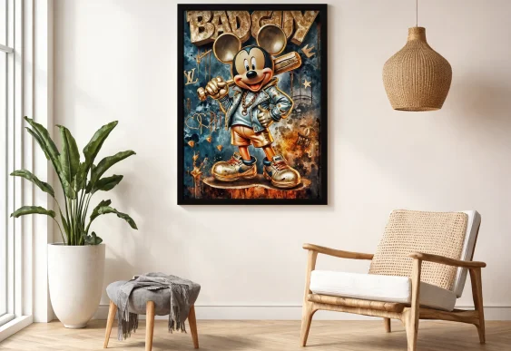 🍾 Картина Губка Боб с шампанским и граффити