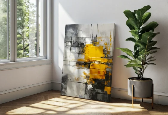 🎨 Tablou Abstracție Tușe Verzi pe pânză