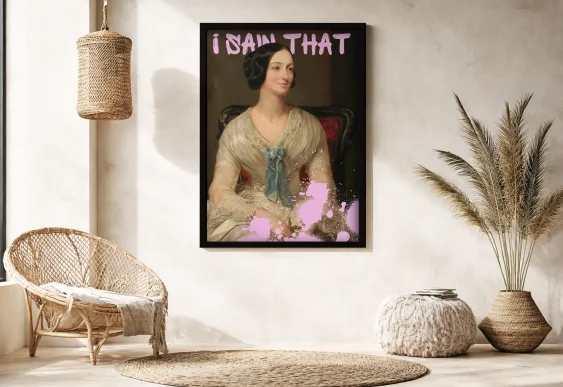 🎀 Tablou pe pânză portret feminin cu text I SAID THAT