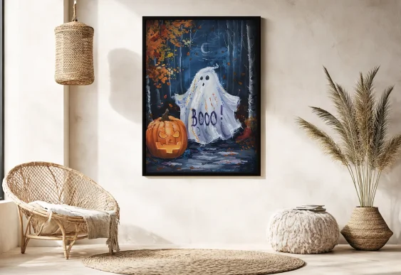 🌅 Tablou în ramă siluetă samurai cu soare roșu