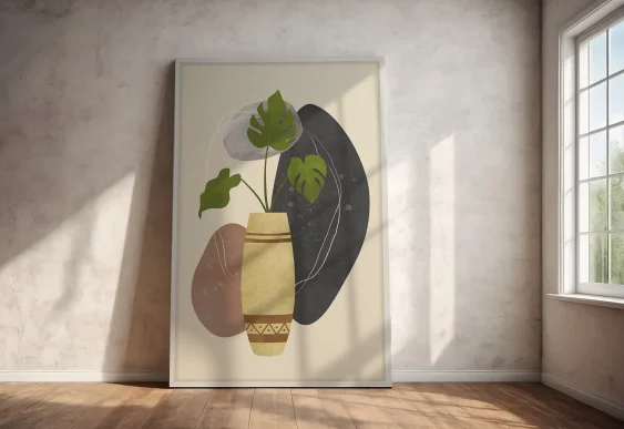 🌿 Абстрактный лист монстеры в современном стиле