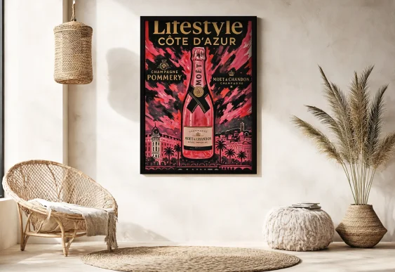 Tablou șampanie Côte d’Azur decor modern