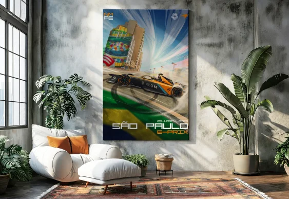 🏎️ Картина на холсте Формула E Сан-Паулу E-Prix McLaren