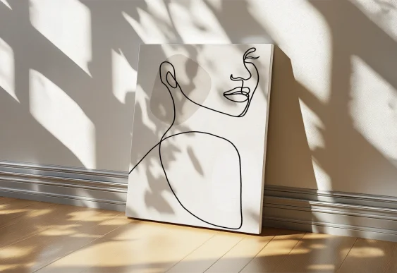 🎨 Tablou Portret de Femeie în Acuarelă cu flori pe pânză