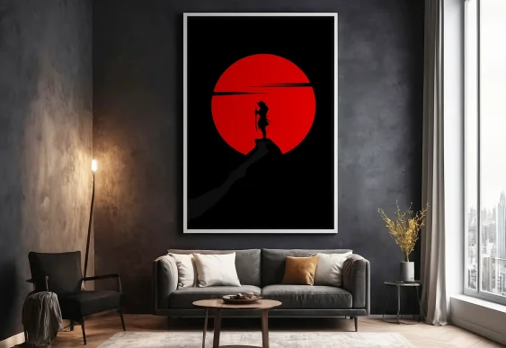 ⚡ Tablou în ramă erou anime cu energie albastră