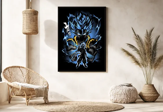 🌅 Tablou în ramă siluetă samurai cu soare roșu