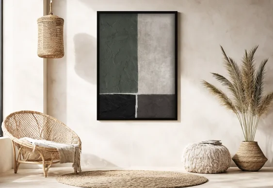 🌿 Абстрактная композиция с листьями и формами