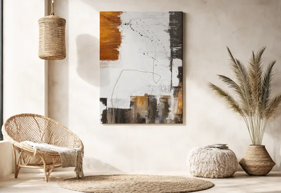 🎨 Картина Абстракция Оранжевый Горизонт на холсте