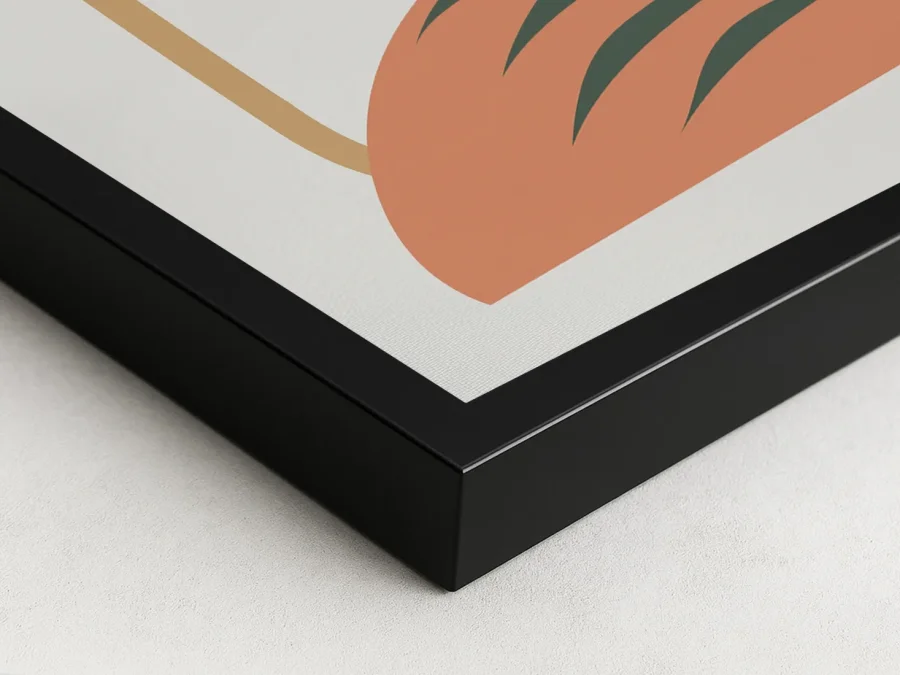 🌿 Картина в раме листья и геометрия минимализм терракот