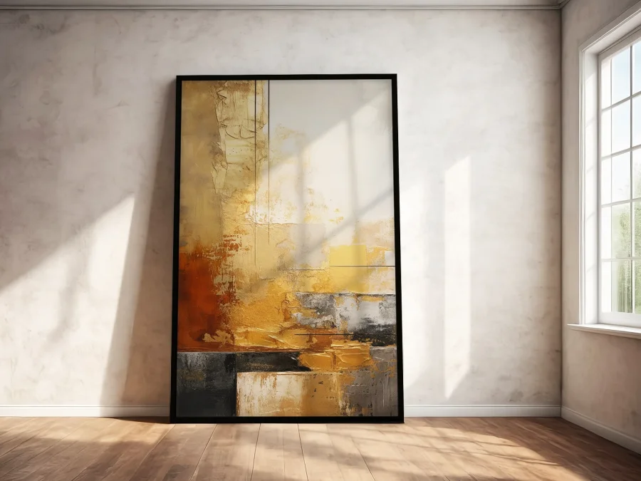 🎨 Картина абстракция теплые оттенки и текстура на холсте