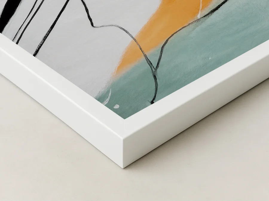 🎨 Картина абстракция черно-оранжевые линии на холсте