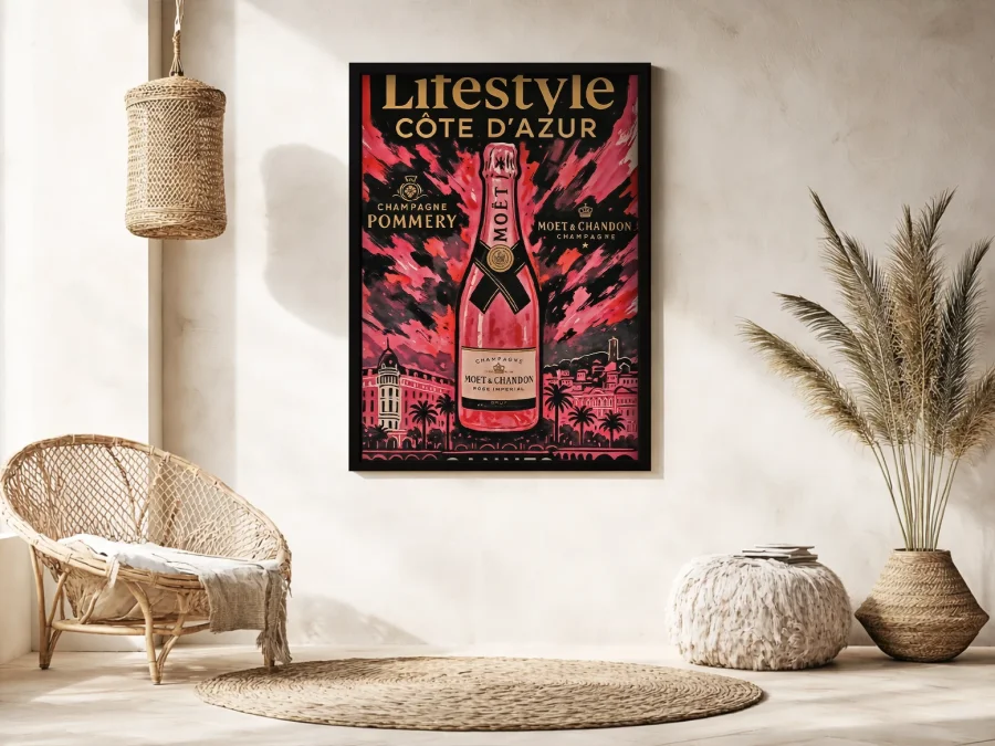 Tablou șampanie Côte d’Azur decor modern