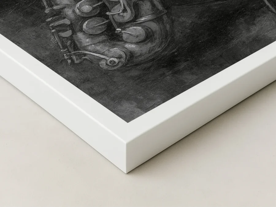 🎷 Картина Саксофон и контрабас в чёрно-белом стиле