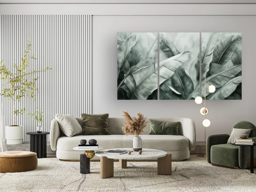 🌿 Модульная картина крупные тропические листья