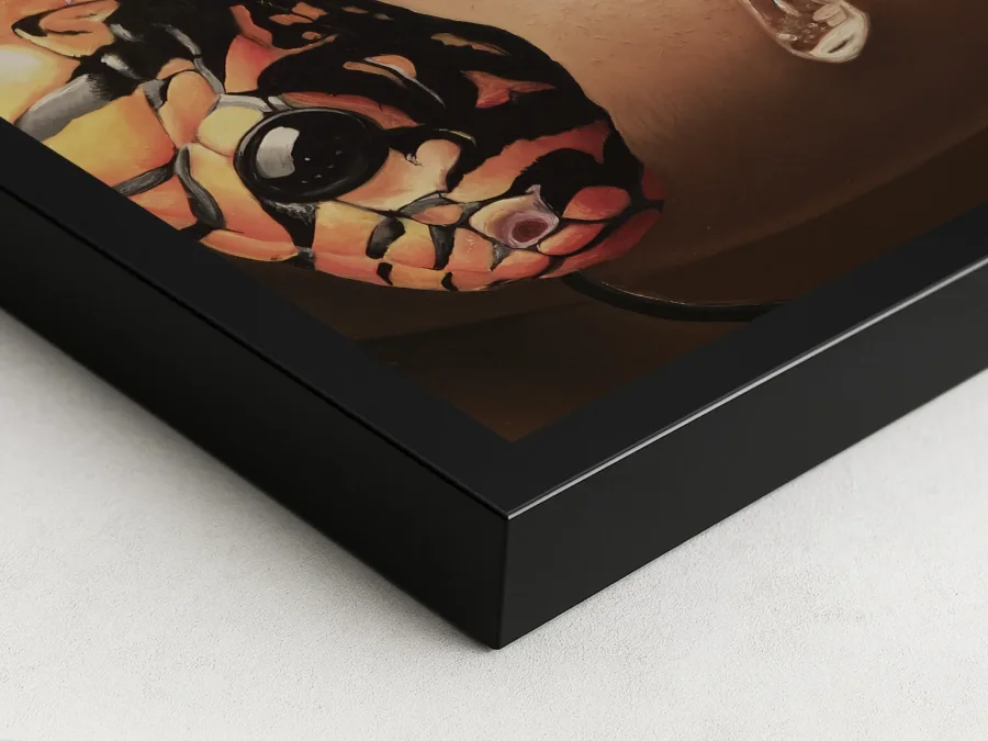 💋 Tablou în ramă cu buze, miere și șarpe stil tropical