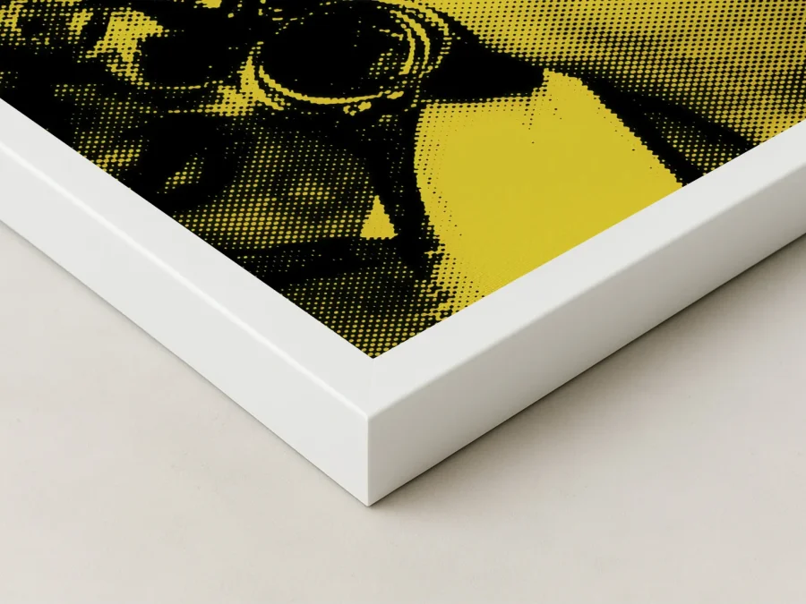 💋 Tablou în ramă pop art portret feminin galben contrast