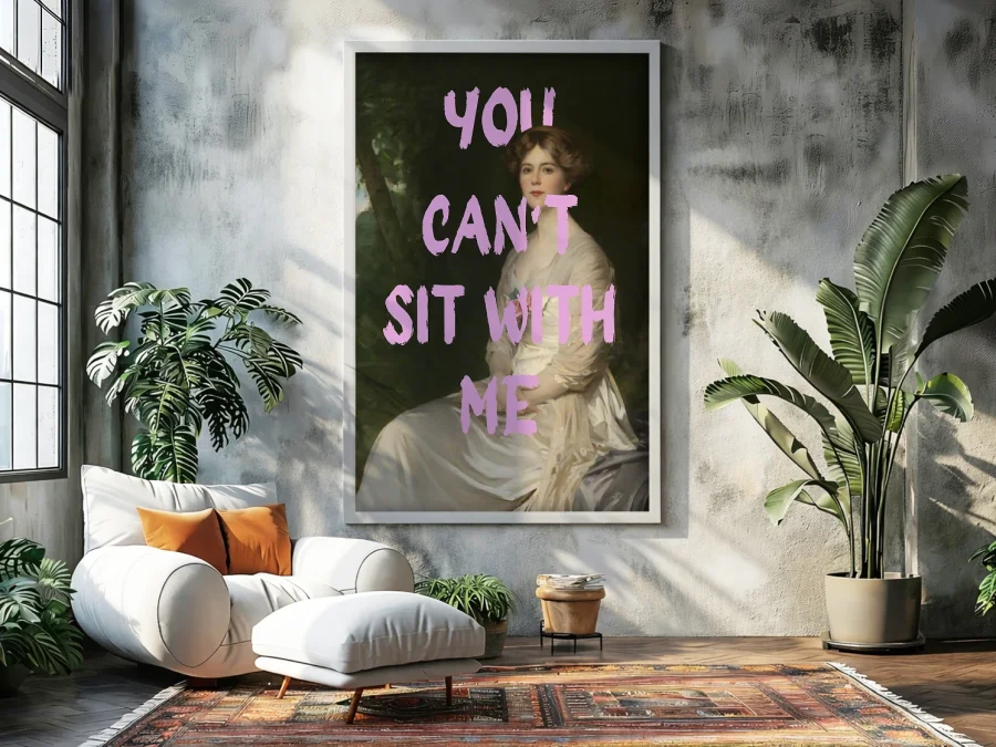 🎀 Картина на холсте с надписью YOU CAN'T SIT WITH ME
