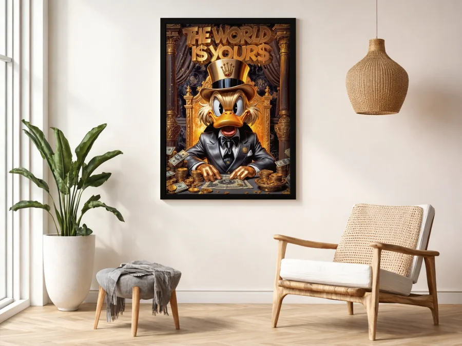 💰 Картина утка с деньгами и надписью успех