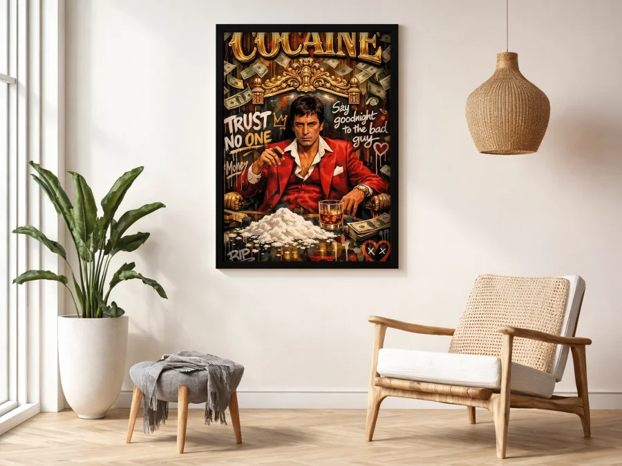 💼 Картина мужчина в красном костюме деньги и стиль