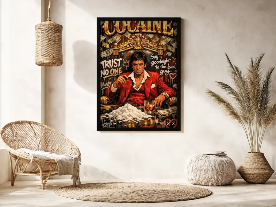 💼 Картина мужчина в красном костюме деньги и стиль