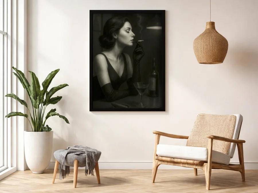 🚬 Картина Женщина в винтажном стиле с сигаретой