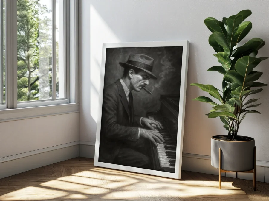 🎹 Картина Джазовый пианист в винтажном стиле