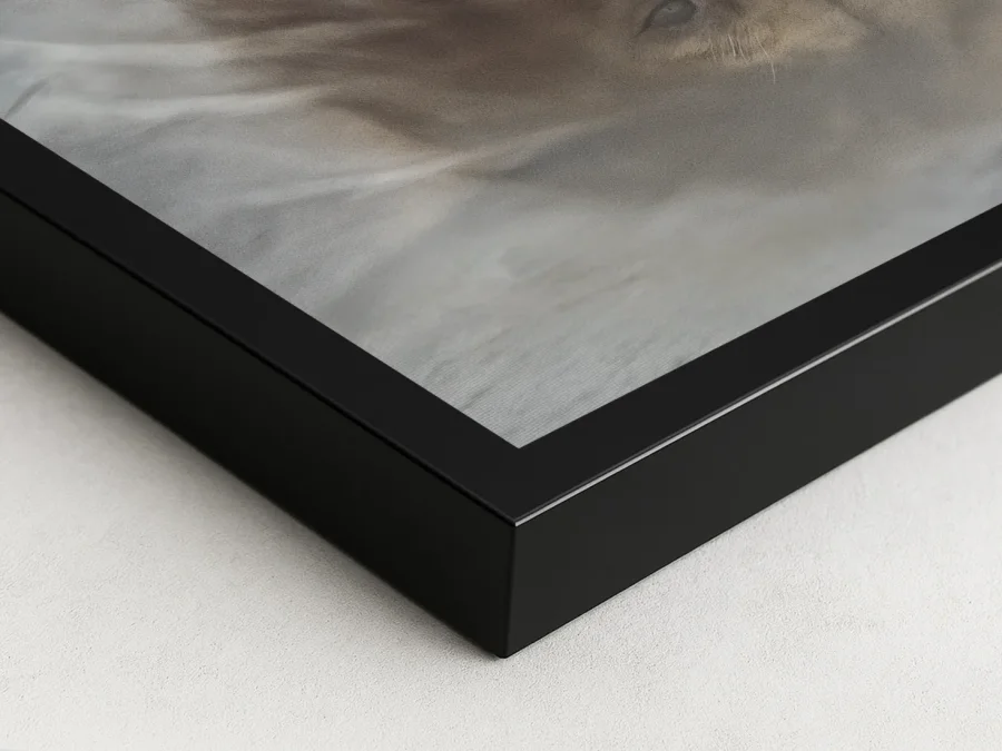 🦁 Tablou în ramă pui de leu cu reflexia unui leu adult