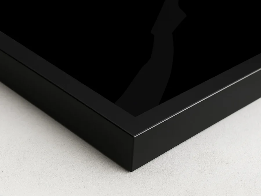 🌅 Tablou în ramă siluetă samurai cu soare roșu