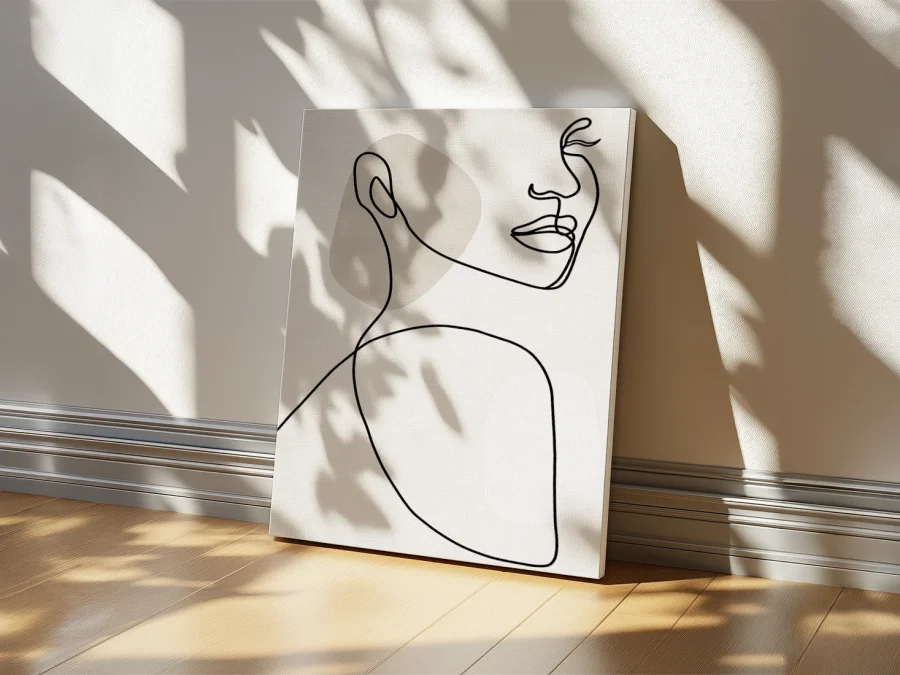 🎨 Tablou Line Art Siluetă de Femeie pe pânză