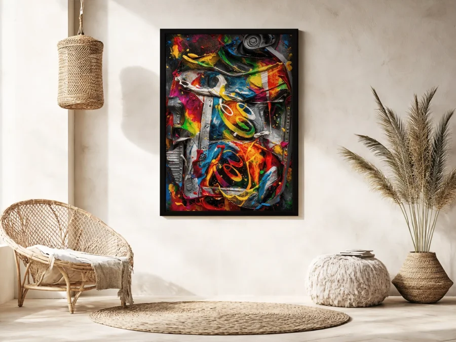 🎨 Tablou pe pânză Coca-Cola abstract colorat