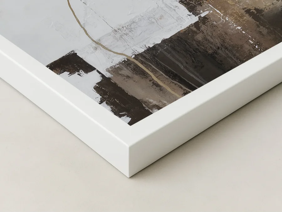 🎨 Картина абстракция бело-оранжевые акценты на холсте