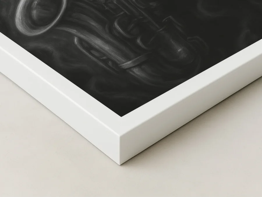 Tablou saxofonist jazz stil întunecat pe panza