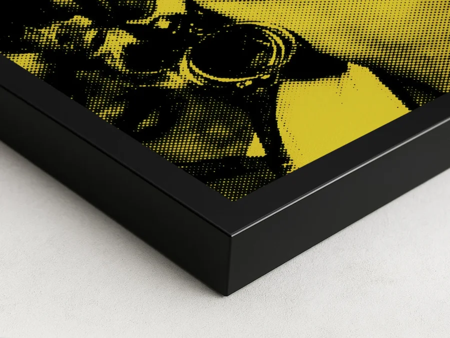💋 Tablou în ramă pop art portret feminin galben contrast