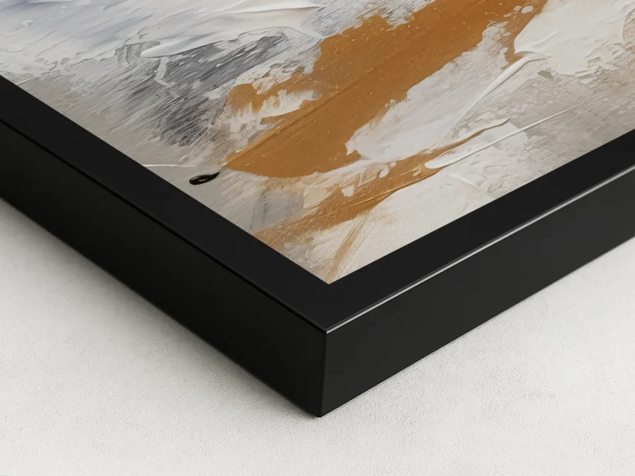 🎨 Абстрактная картина в раме с золотыми акцентами