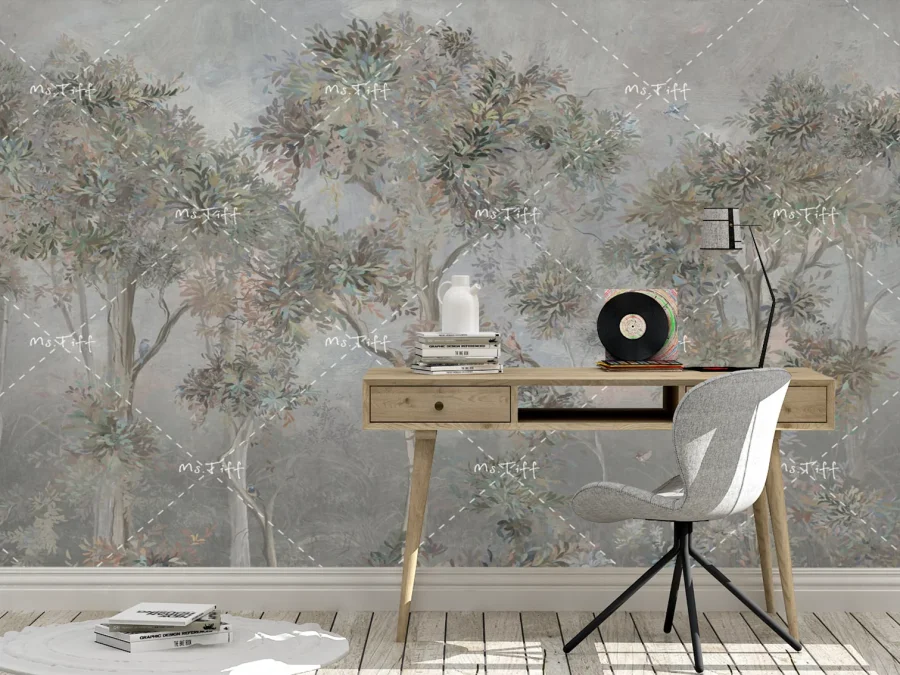 🌿 Фотообои «Художественный сад в пастельных тонах»