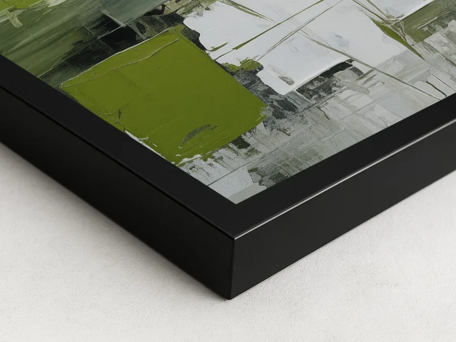 🎨 Картина абстракция зелёные формы и текстуры