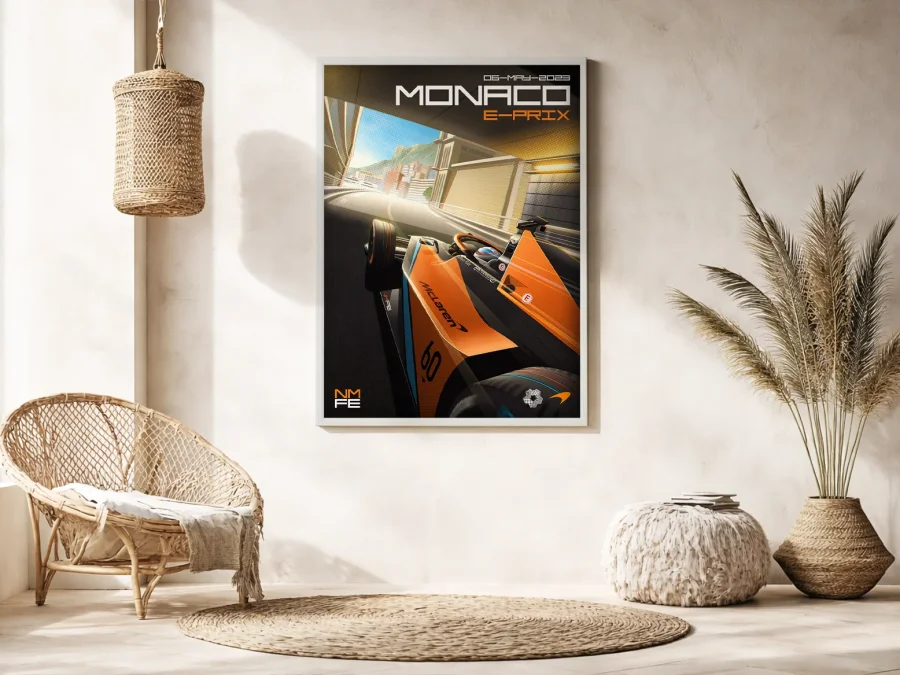 🏎️ Tablou Monaco E-Prix viteză pe circuit pe panza