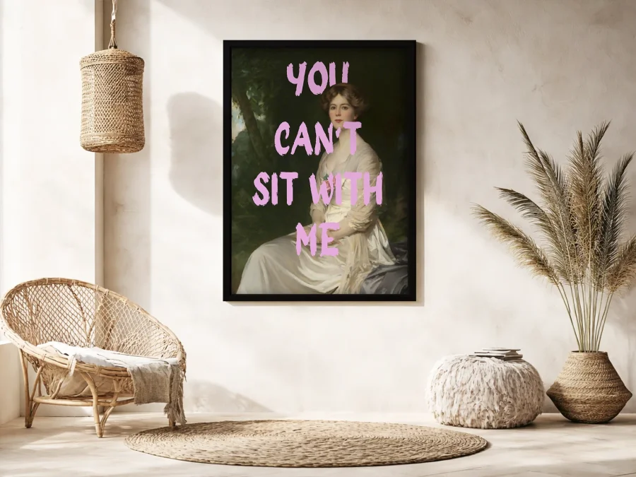 🎀 Картина на холсте с надписью YOU CAN'T SIT WITH ME