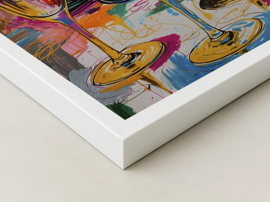 🥂 Картина на холсте Шампанское и бокалы в стиле арт