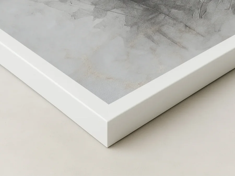 🌸 Картина в раме женский портрет с цветами черно-белый