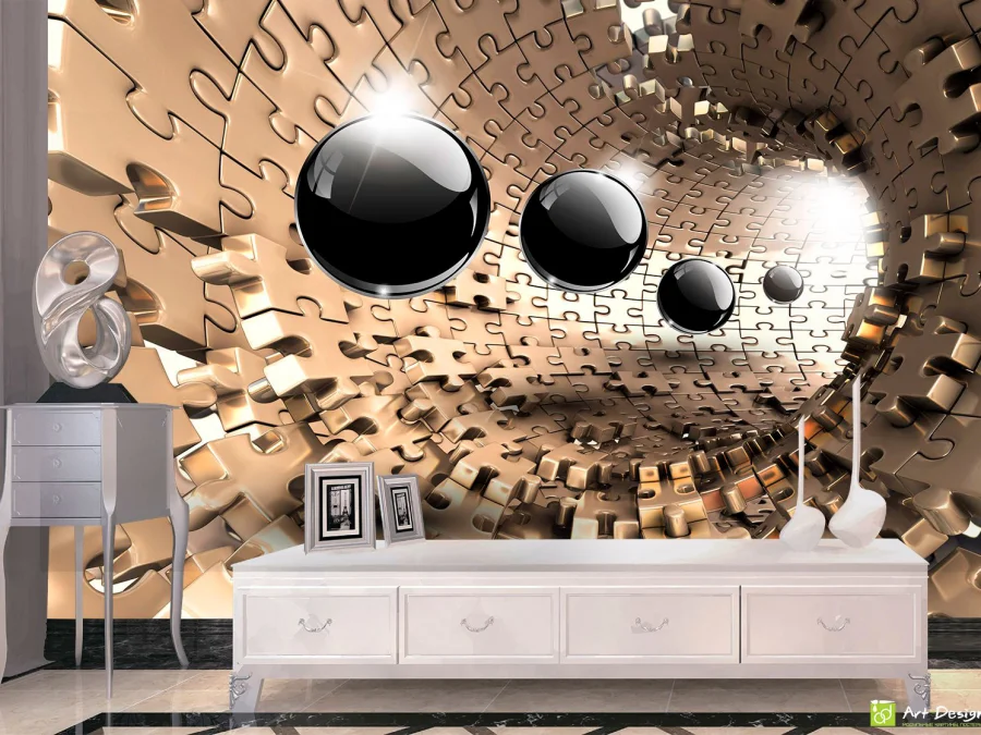 Fototapet la comandă, Digital - Grafică, 3D Tunel cu bile