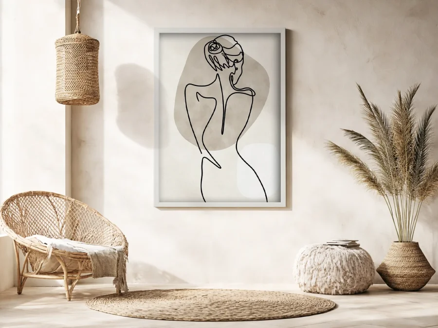 🖤 Картина Линейная фигура в черной раме