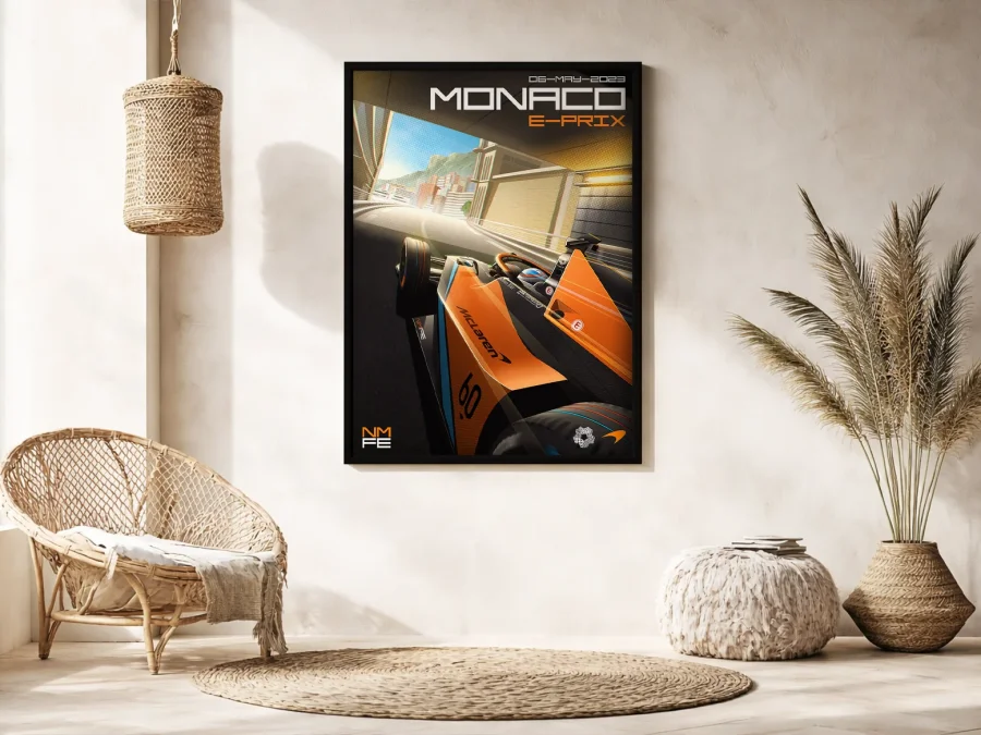 🏎️ Tablou Monaco E-Prix curse urbane pe panza