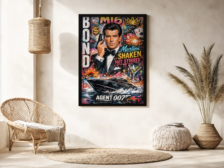 🔫 Картина Джеймс Бонд 007 с катером и оружием